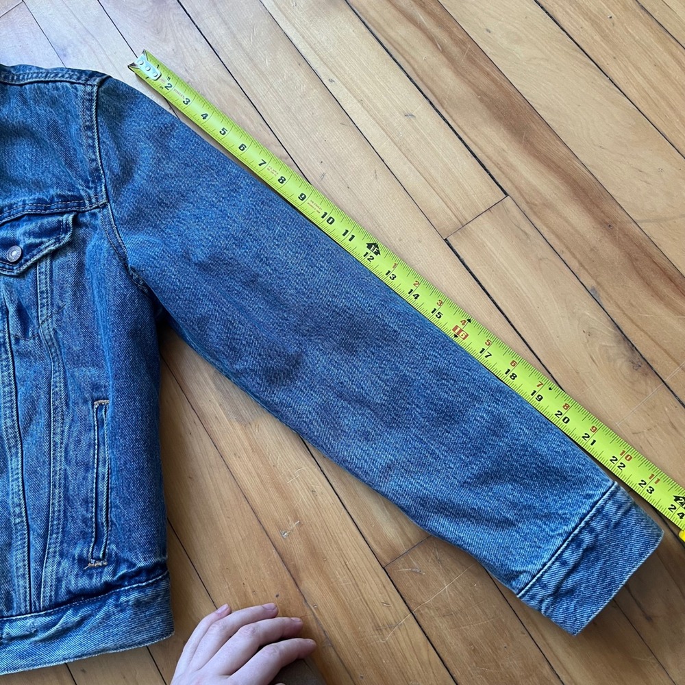 Levis Sherpa Lined Trucker Jacket Medium Wash Denim Blue Mens Size S - Picture 8 of 16